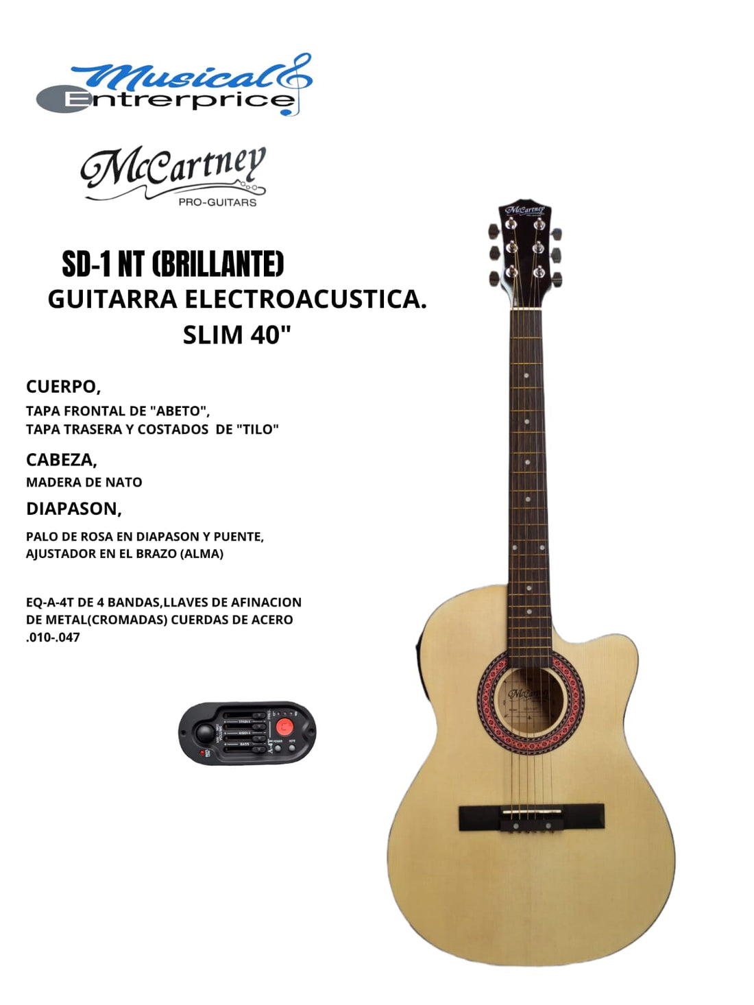 Guitarra electroacústica SD-1-NT