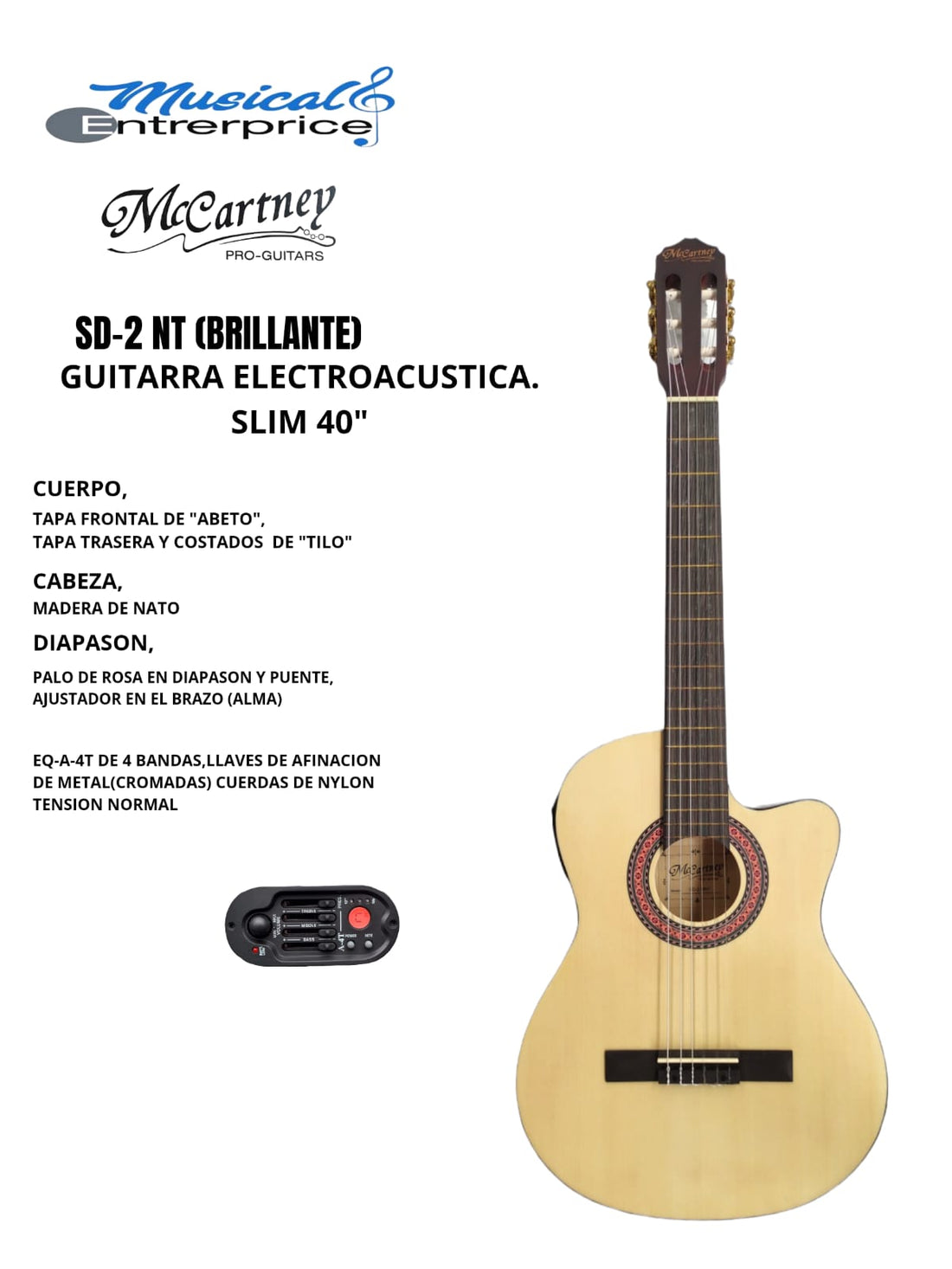 Guitarra electroacústica SD-2-BK