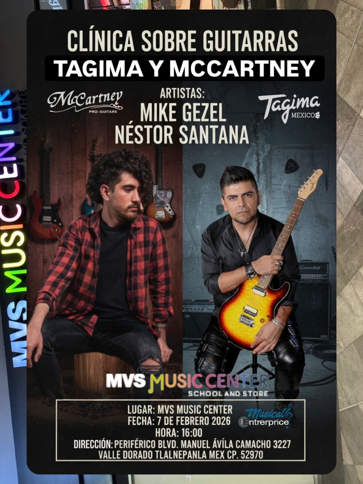 CLÍNICA MUSICAL ENTRERPRICE, TAGIMA Y MCCARTNEY EN MVS MUSIC CENTER
