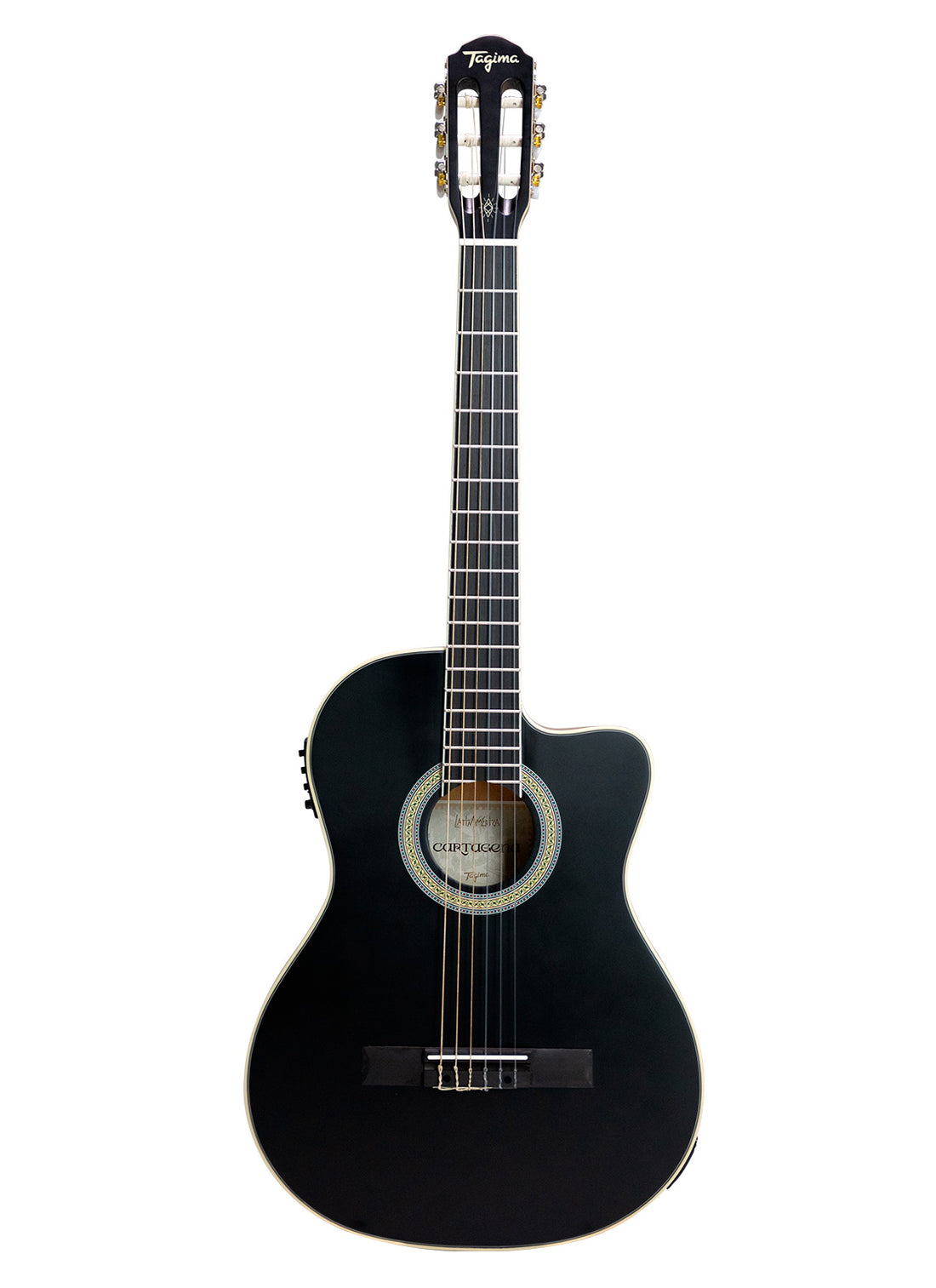 TAGIMA | GUITARRA ELECTROACÚSTICA SLIM NYLON SERIE LATAM, COLOR NEGRO CARTAGENA
