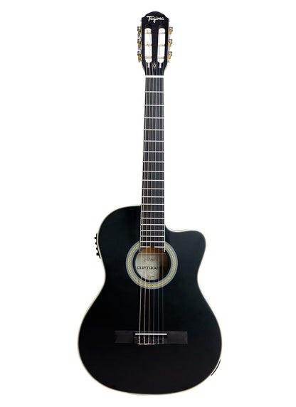 TAGIMA | GUITARRA ELECTROACÚSTICA SLIM NYLON SERIE LATAM, COLOR NEGRO CARTAGENA