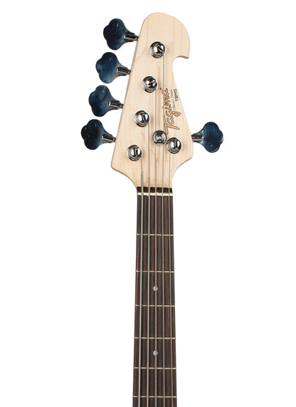 TAGIMA | BAJO ELECTRICO ACTIVO EN COLOR NEGRO CON MICA BLANCA DE 5 CUERDAS TBM-5-BK-DF/WH