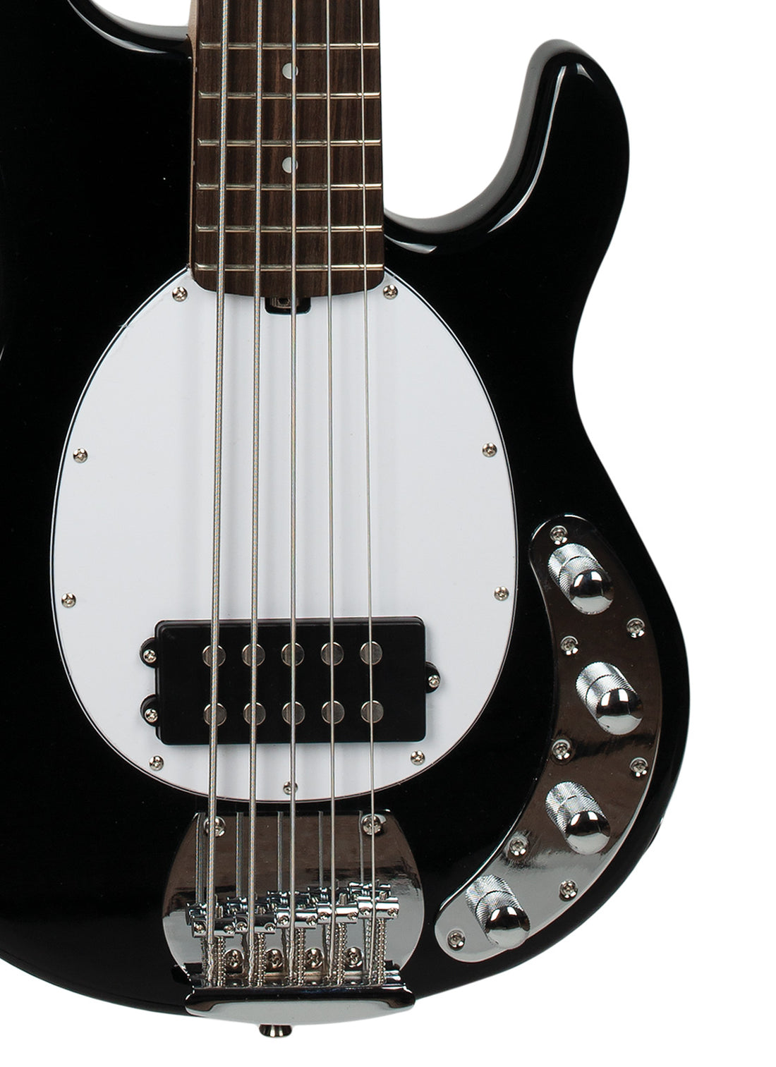 TAGIMA | BAJO ELECTRICO ACTIVO EN COLOR NEGRO CON MICA BLANCA DE 5 CUERDAS TBM-5-BK-DF/WH
