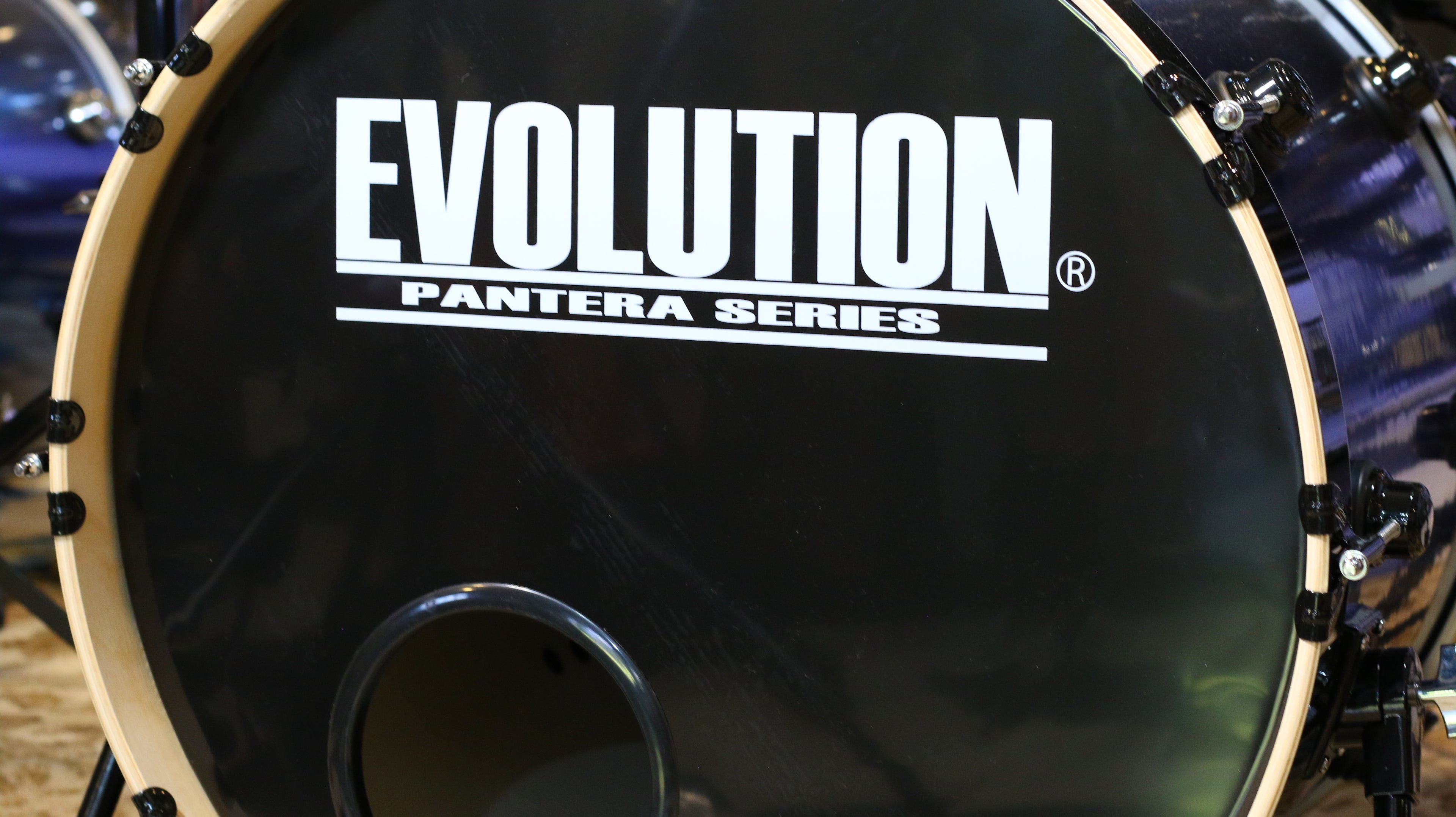 EVOLUTION | BATERÍA PANTERA 6 PIEZAS ARO NEGRO 8¨ 10¨ 12¨ 14¨ 16¨ 22¨ COLOR AZUL METALICO