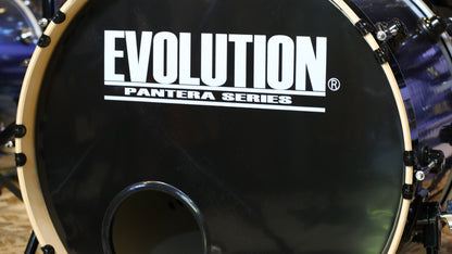 EVOLUTION | BATERÍA PANTERA 6 PIEZAS ARO NEGRO 8¨ 10¨ 12¨ 14¨ 16¨ 22¨ COLOR AZUL METALICO