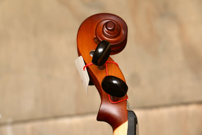 PARIS | VIOLÍN 3/4 TERMINADO NATURAL ANTIGUO MATE, PARTES DE MADERA TÉCNICA, MICROAFINADORES NEGROS.