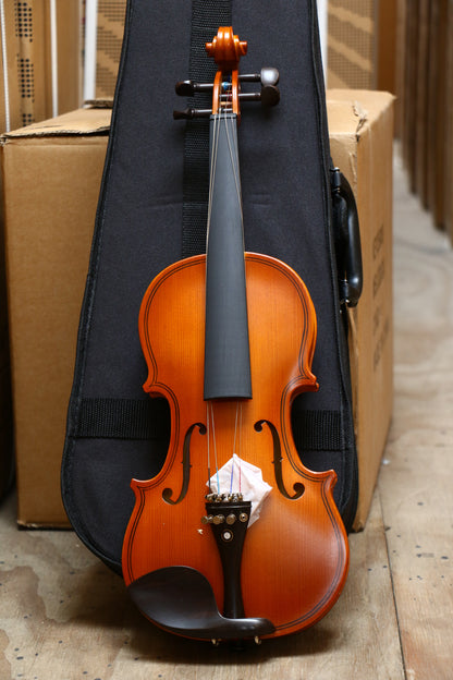 PARIS | VIOLÍN 1/2 TERMINADO NATURAL ANTIGUO MATE, PARTES DE MADERA TÉCNICA, MICROAFINADORES NEGROS