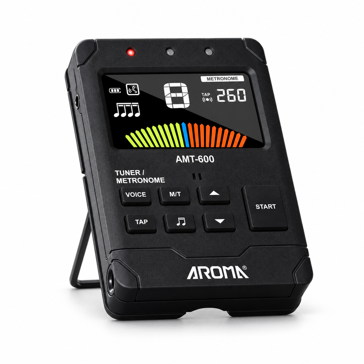 Aroma metrónomo 3 en 1 AMT600 con afinador y generador de tonos.