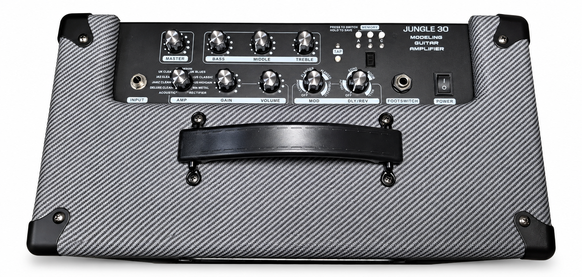 E-Wave amplficador combo para guitarra JUNGLE-30 DE 30 watts, efectos y funda.