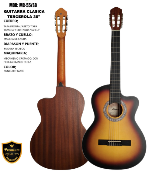 MAGNA | GUITARRA CLÁSICA 38&quot; COLOR SUNBURST
