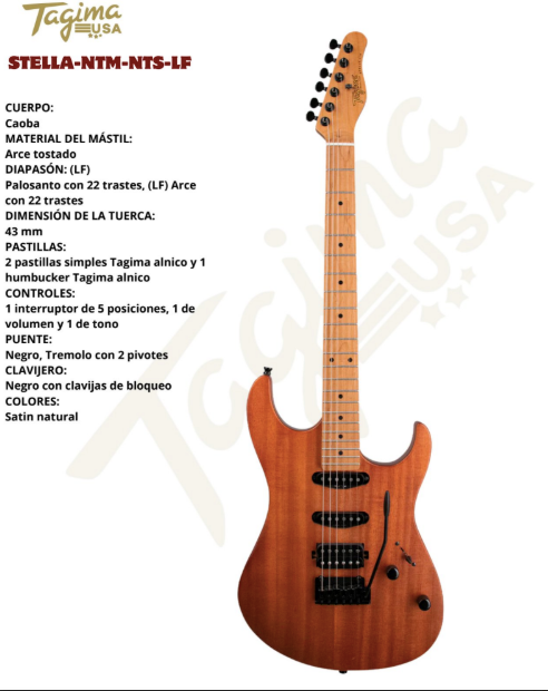 TAGIMA | GUITARRA ELECTRICA COLOR NATURAL SATINADO