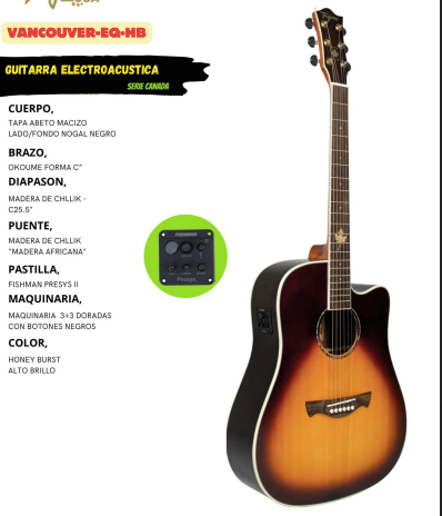 TAGIMA | GUITARRA ELECTROACUSTICA CON CUTAWAY, SERIE CANADA