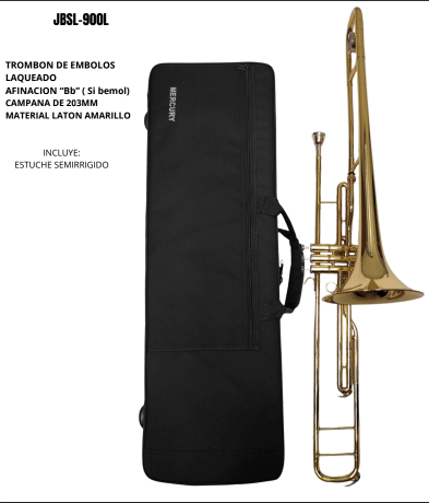 MERCURY | TROMBON DE EMBOLOS EN TONO DE SI BEMOL LAQUEADO