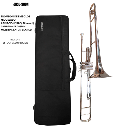 MERCURY | TROMBON DE EMBOLOS EN TONO DE SI BEMOL NICKELADO