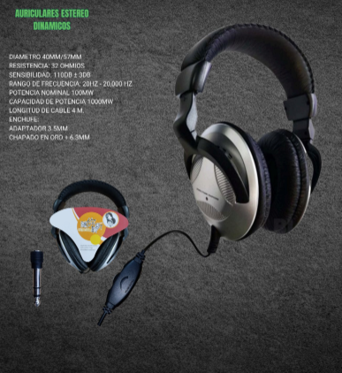 SOUNDKING | AURICULARES ESTEREO DINAMICOS, AMPLIFICADOR DE BAJOS ACTIVO INTEGRADOS  CONTROL DE VOLUMEN INDEPENDIENTE