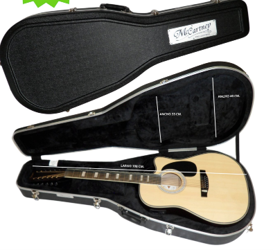 MUSICARTNEY | ESTUCHE RÍGIDO PARA GUITARRA DE 12 CUERDAS (DREADNOUGHT)