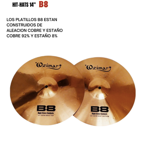 OZIMAR | PLATILLOS MARCA OZIMAR TIPO HIT-HATS 14&quot; SERIE B8