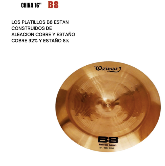 OZIMAR | PLATILLO MARCA OZIMAR TIPO CHINA 16&quot; SERIE B8: ALEACIÓN DE 92% COBRE Y 8% ESTAÑO