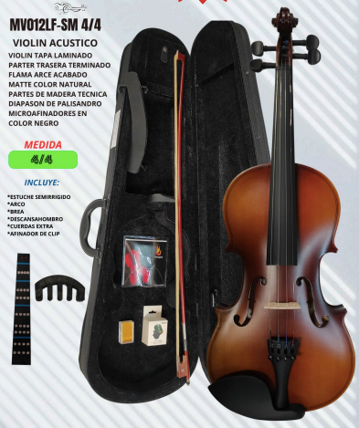 PARIS | VIOLÍN CON TAPA LAMINADA, ACABADO MATE EN COLOR NATURAL