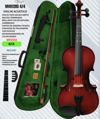 PARIS | VIOLÍN CON TAPA MACIZA DE ABETO, ACABADO BRILLANTE EN COLOR NATURAL