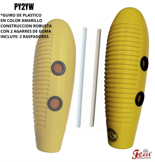 FLEET MUSIC | GÜIRO DE PLASTICO COLOR AMARILLO