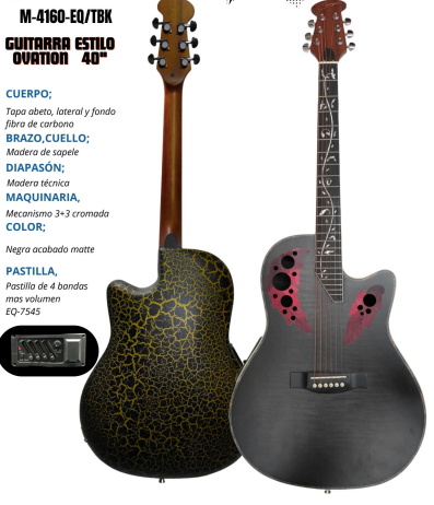 SMIGER | GUITARRA ELECTROACÚSTICA ESTILO OVATION DE 40 PULGADAS