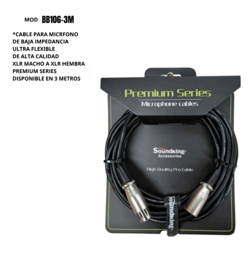 SOUNDKING | CABLE PARA MICROFONO  XLR A XLR 3M.
