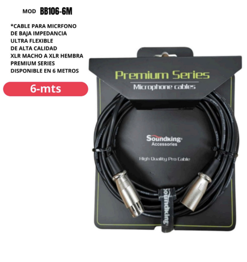 SOUNDKING | CABLE PARA MICROFONO  XLR A XLR 6M