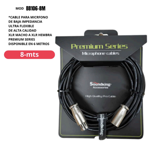 SOUNDKING | CABLE PARA MICROFONO XLR A XLR 8M