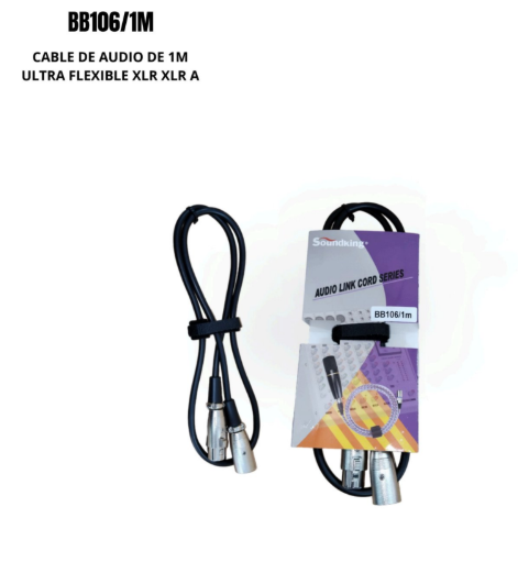 SOUNDKING | CABLE PROFESIONAL DE 1M PARA PUENTE DE AUDIO  XLR A XLR