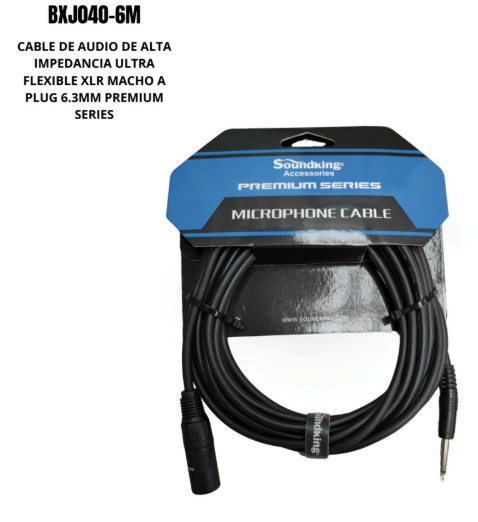 SOUNDKING | CABLE DE ALTA IMPEDANCIA XLR MACHO A PLUG 6.3MM PREMIUM SERIES