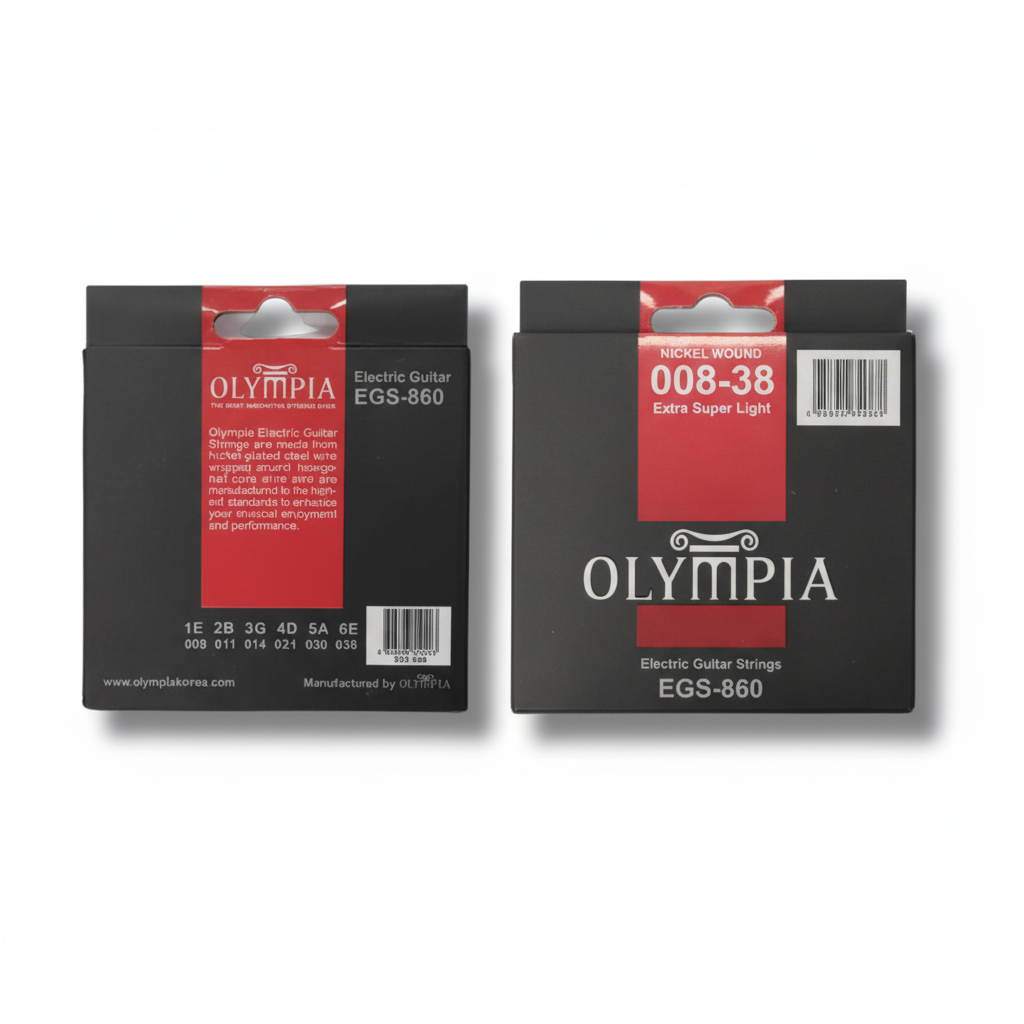 OLYMPIA | CUERDAS PARA GUITARRA ELECTRICA, NIQUEL ALTA CALIDAD, CALIBRE .008-.038