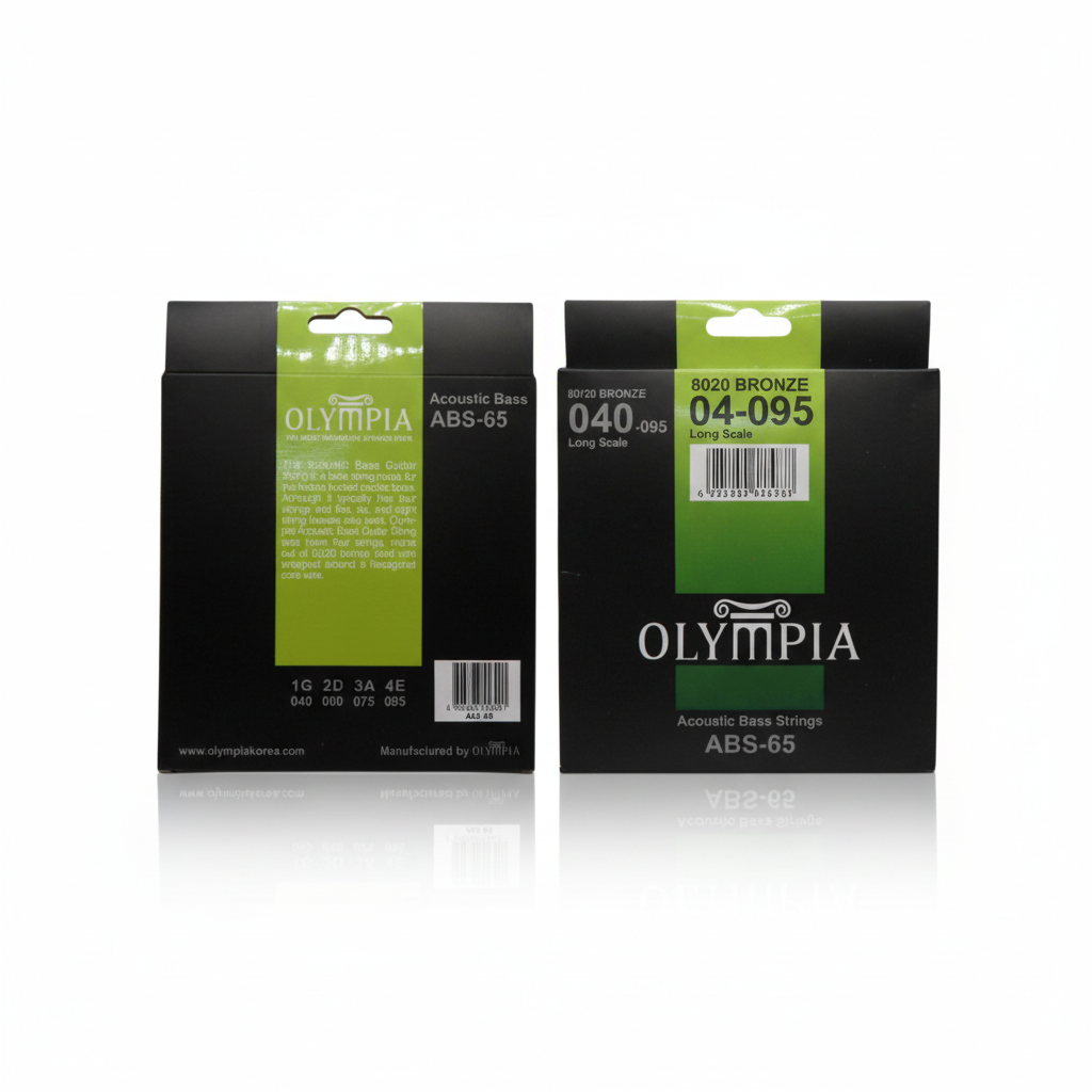 OLYMPIA | CUERDAS PARA BAJO ACUSTICO/ELECTROACUSTICO DE 4 CUERDAS, ENTORCHADO EN NIQUEL,  80/20 BRONCE, CALIBRE .040-.095