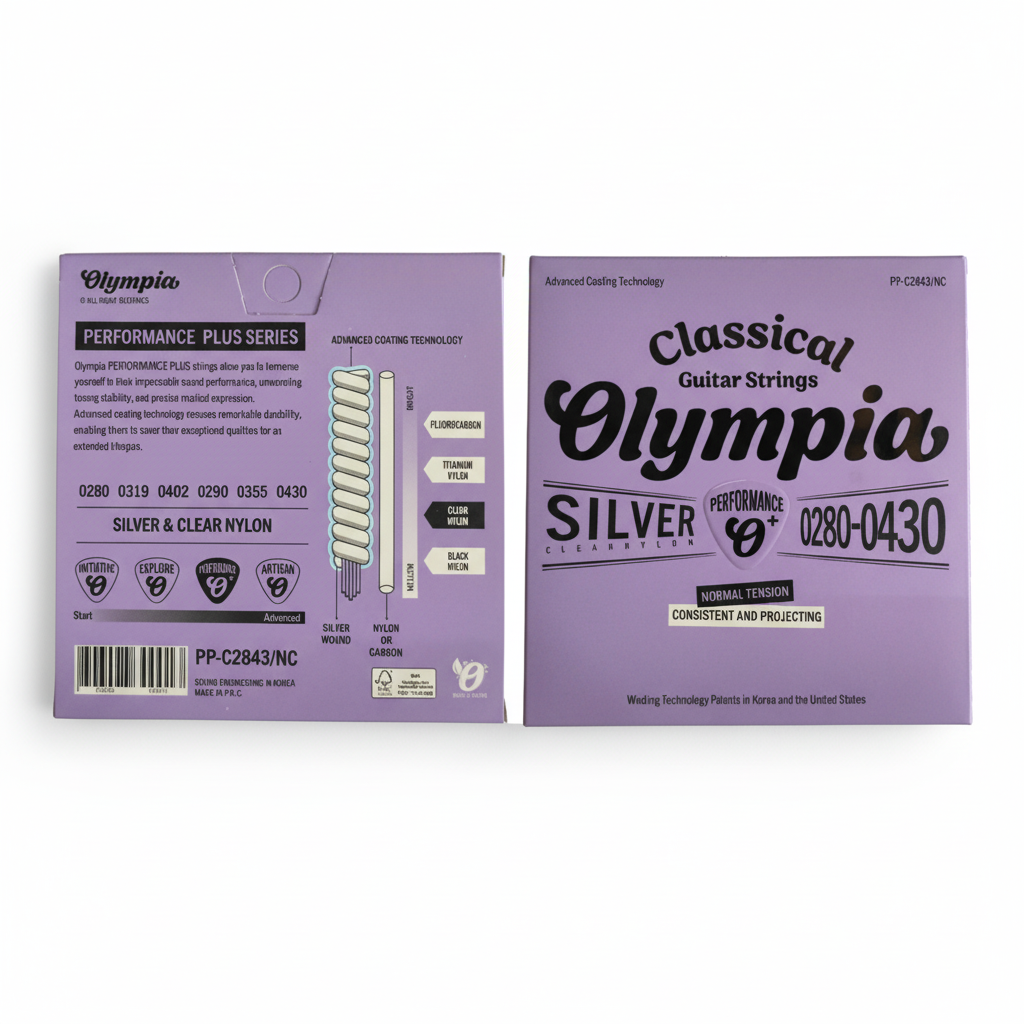 OLYMPIA | CUERDAS PARA GUITARRA CLASICA, PERFORMANCE PLUS, NYLON, TENSION NORMAL