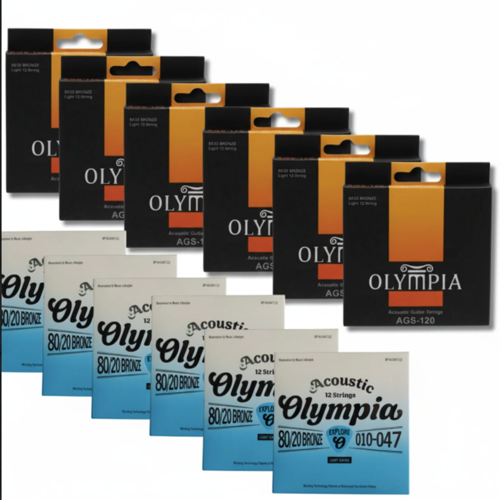 OLYMPIA | CUERDAS DE BRONCE OCTAVADAS PARA GUITARRA DE 12 CUERDAS EN DOS DIFERENTES MODELOS