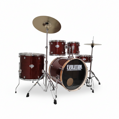 EVOLUTION | BATERIA NYTRO X FACTOR CON PLATILLOS, COLOR VINO