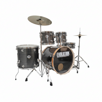 EVOLUTION | BATERIA NYTRO X FACTOR CON PLATILLOS, COLO PLATA CON RAYAS