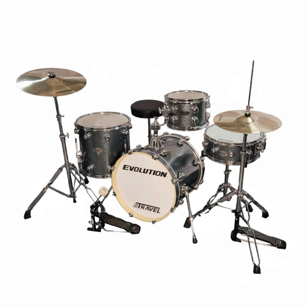 EVOLUTION | BATERÍA EVOLUTION TRAVEL FABRICADA EN MADERA DE ARCE COLOR AZUL SPARKLE