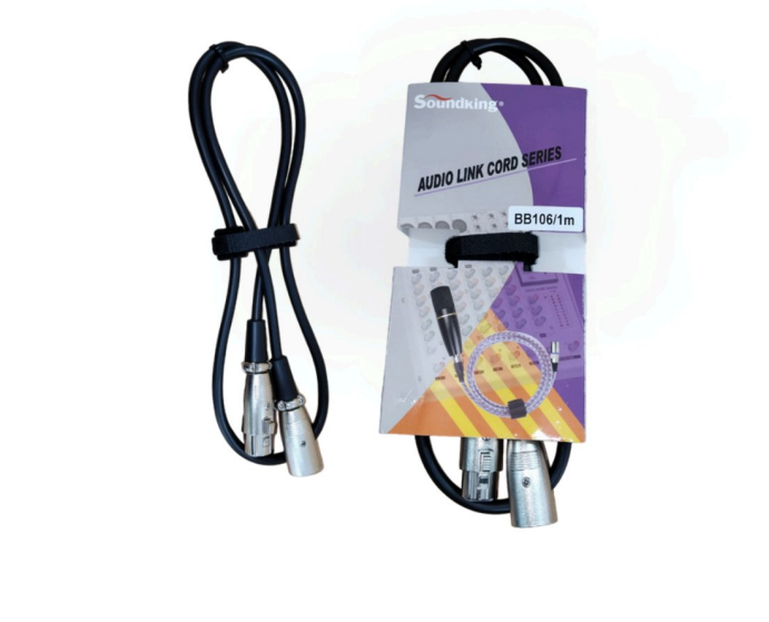 SOUNDKING | CABLE PROFESIONAL DE 1M PARA PUENTE DE AUDIO  XLR A XLR