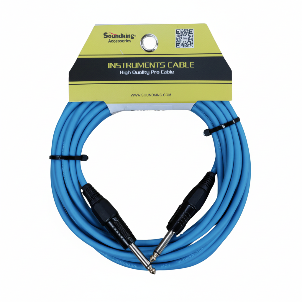 SOUNDKING | CABLE PARA INSTRUMENTO ULTRA FLEXIBLE PLUG A PLUG 6.3MM. 4.6 MTS. COLOR AZUL