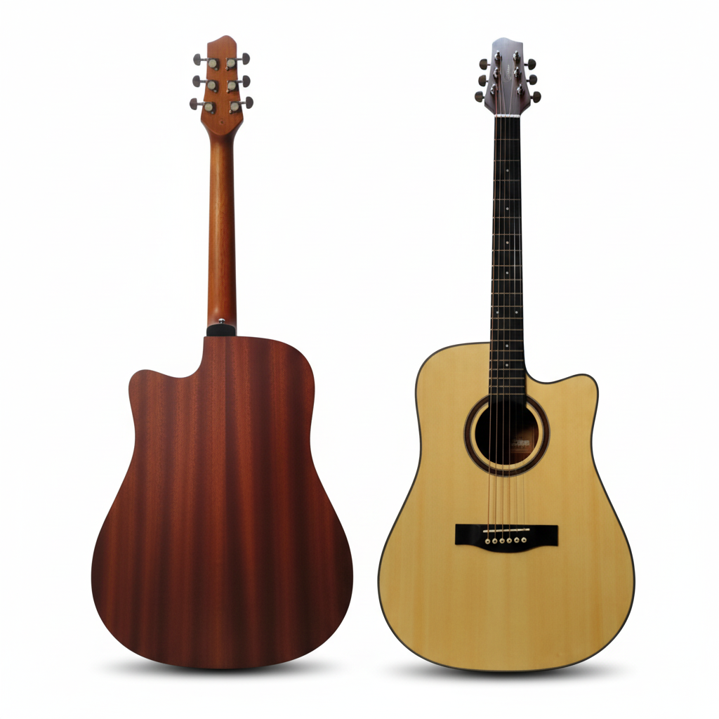 SMIGER | GUITARRA ELECTROACÚSTICA TEXANA CON CORTE DE 41 PULGADAS, EQ (S-Q4-MIC) CUERPO: TAPA SUPERIOR ABETO, TAPA INFERIOR Y COSTADOS MAHOGANY DIAPASON: MADERA DE TÉCNICA MAQUINARIA: 3+3 ACABADO: NATURAL MATE SATINADO