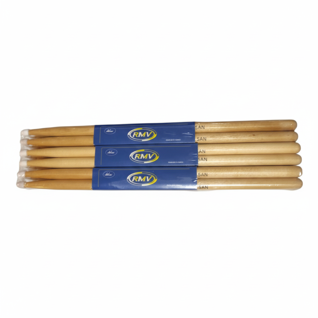 ＤＲＵＭＴΣ | BAQUETAS DE MAPLE COLOR NATURAL 5AN PUNTA NYLON