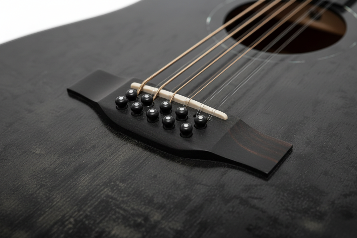 MUSICARTNEY | GUITARRA ELECTROACÚSTICA DE 12 CUERDAS  ALTO BRILLO COLOR NEGRO