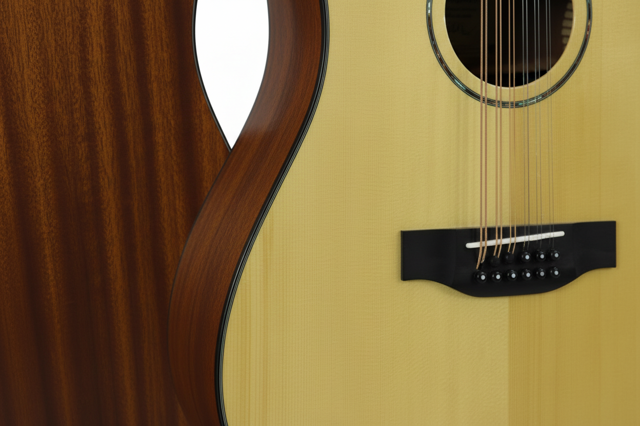 MUSICARTNEY | GUITARRA ELECTROACÚSTICA DE 12 CUERDAS  ALTO BRILLO COLOR NATURAL