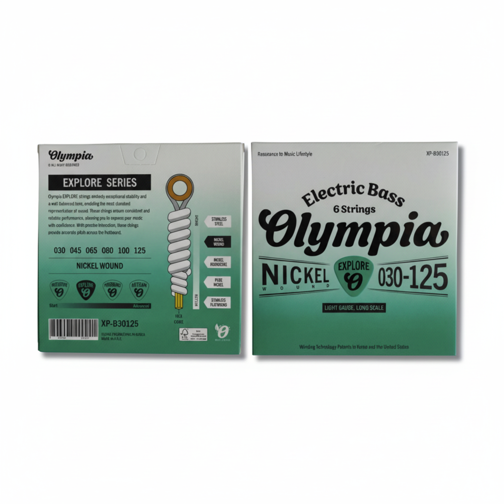 OLYMPIA | CUERDAS DE NIKEL PARA BAJO ELECTRICO DE 6 CUERDAS, 030-125