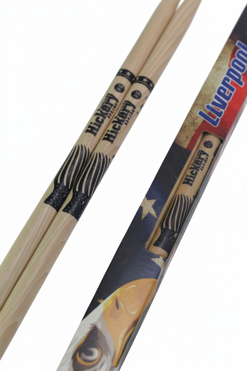 LIVERPOOL | BAQUETAS SERIE HICKORY 7A PUNTA DE MADERA MARCA LIVERPOOL