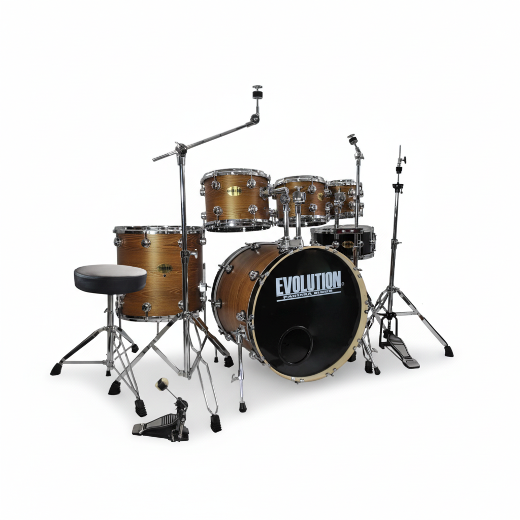 EVOLUTION | BATERÍA PANTERA 6 PIEZAS DE 8", 10", 12", 14", 16" Y BOMBO DE 22", TERMINADO EN ACABADO NATURAL MATE