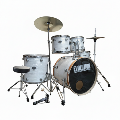 EVOLUTION | BATERIA NYTRO X FACTOR 5 PZAS. 10\" 12\" 14\" 16\" 22\" (AROS DE MADERA 22\") COLOR STRATA WHITE