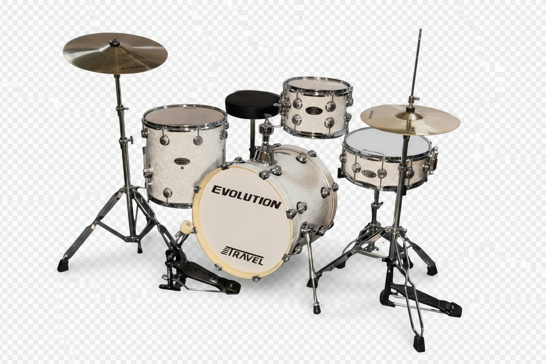 EVOLUTION | BATERÍA EVOLUTION TRAVEL FABRICADA EN MADERA DE ARCE COLOR BLANCO