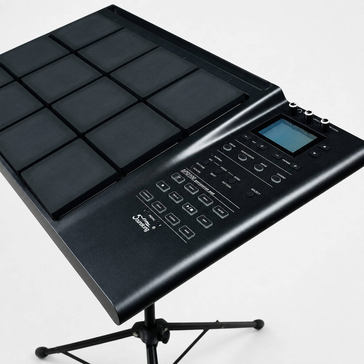 Soundking SPD100 – Pad de Percusión Electrónica con Base, Funda y Pedales